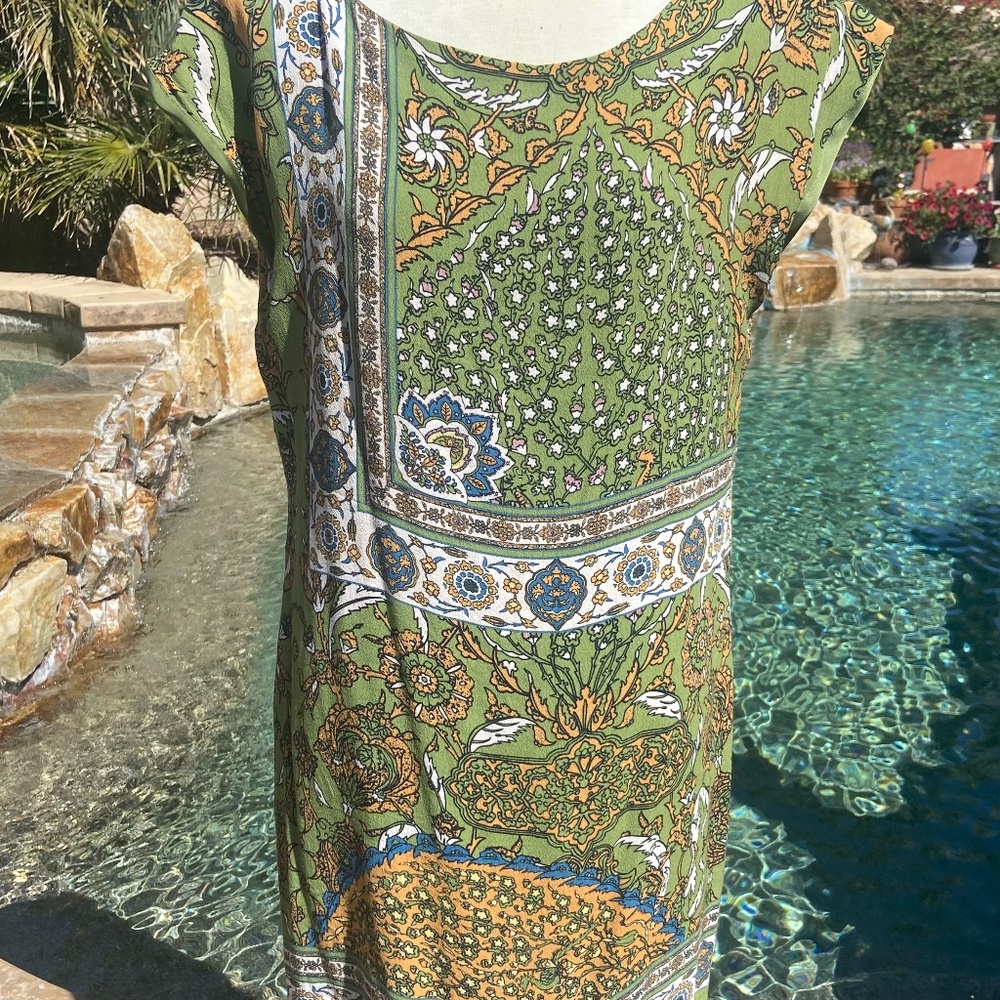 Comfortable Green Print Summer Dress